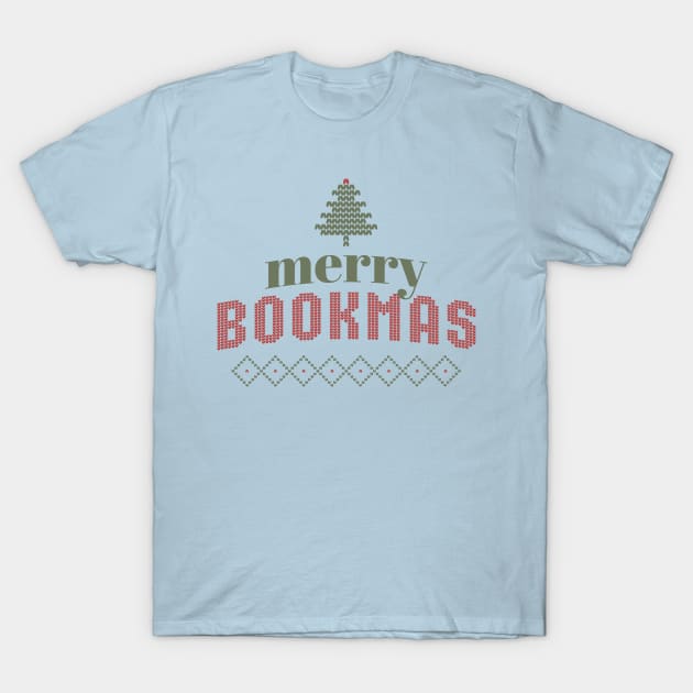 Bookish book Christmas holiday gifts & librarian gift for book nerds, bookworms T-Shirt by OutfittersAve